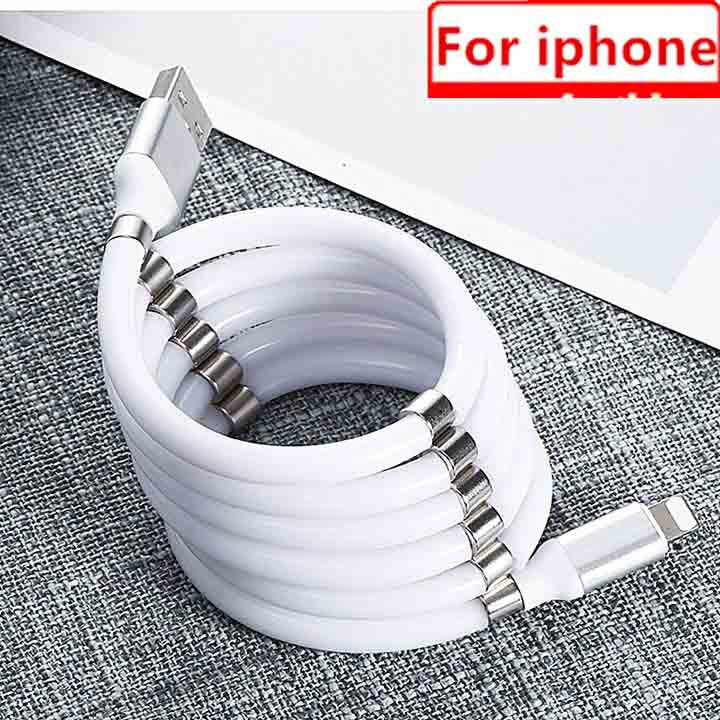Magnetic Self Winding USB Charging Cable for All Smartphone