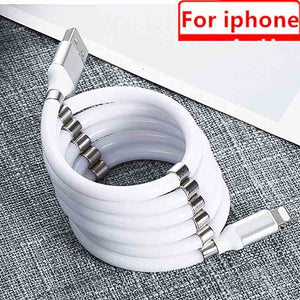 Magnetic Self Winding USB Charging Cable for All Smartphone