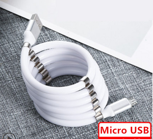 Magnetic Self Winding USB Charging Cable for All Smartphone
