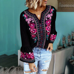 Women's Loose Print Long Sleeves
