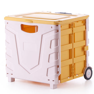 Pratical Travel Folding Storage Basket with Wheels for Car