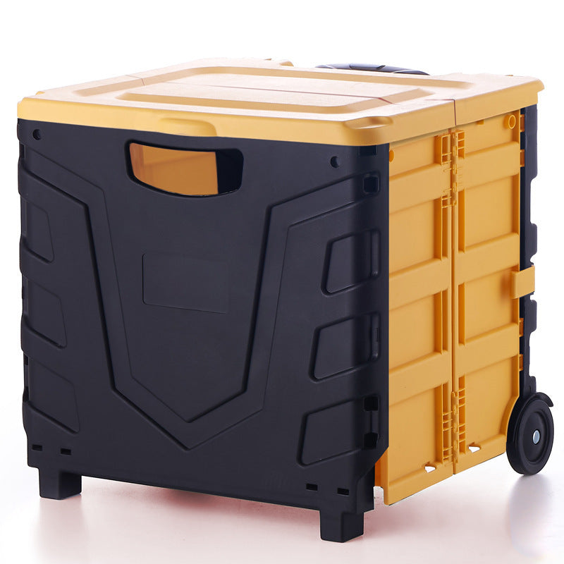 Pratical Travel Folding Storage Basket with Wheels for Car