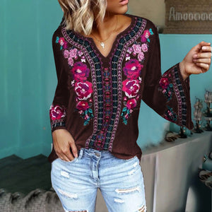 Women's Loose Print Long Sleeves
