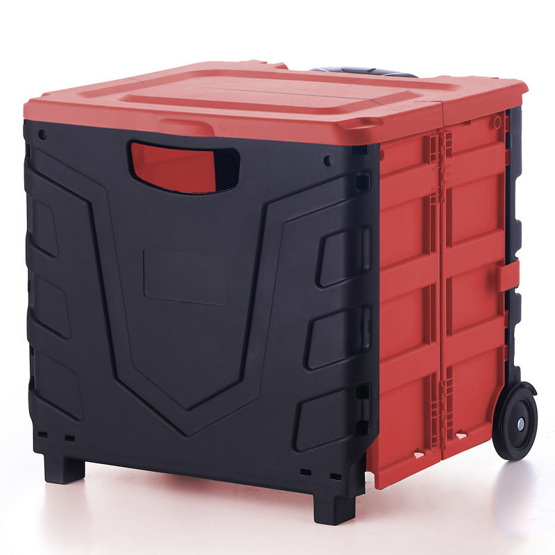 Pratical Travel Folding Storage Basket with Wheels for Car