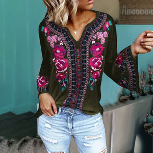Women's Loose Print Long Sleeves