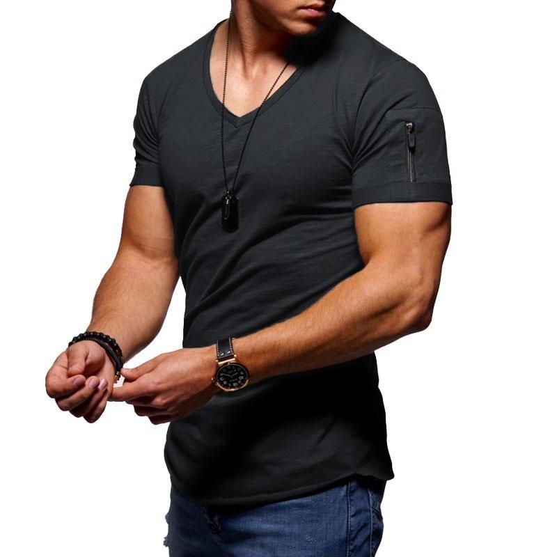 2020 New Bodybulding V collar T shirt