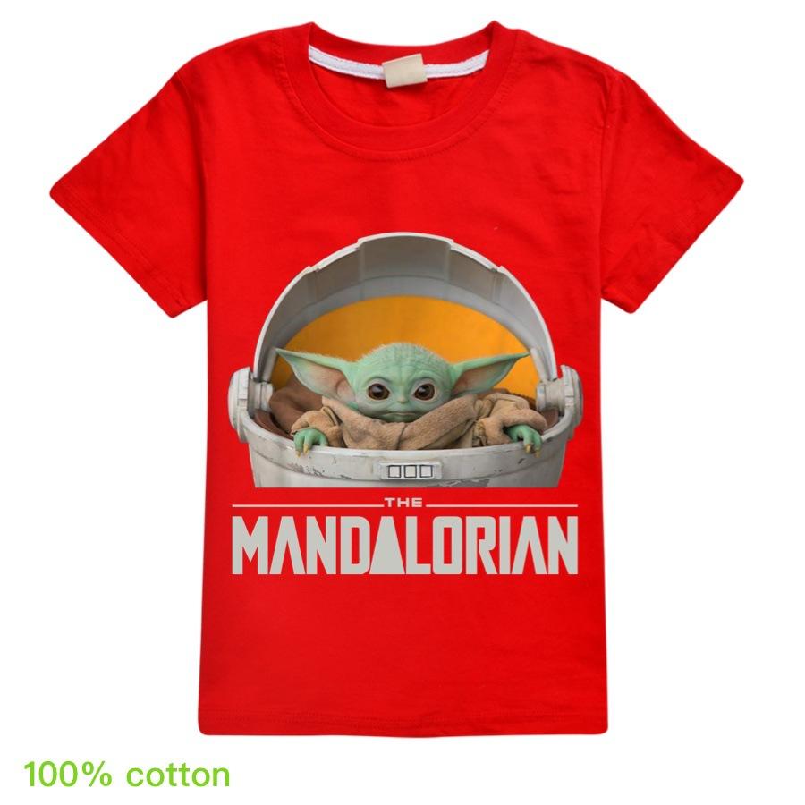 2020 Mandalorian Yoda Cartoon  Star Wars Movie Kids T-shirt
