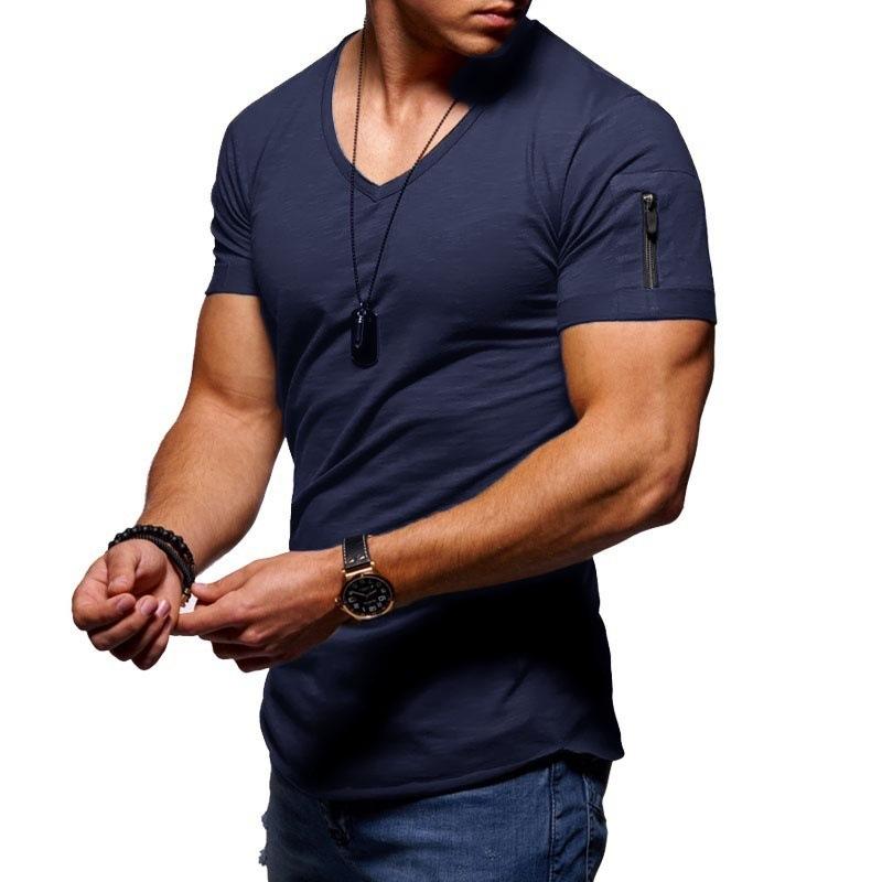 2020 New Bodybulding V collar T shirt