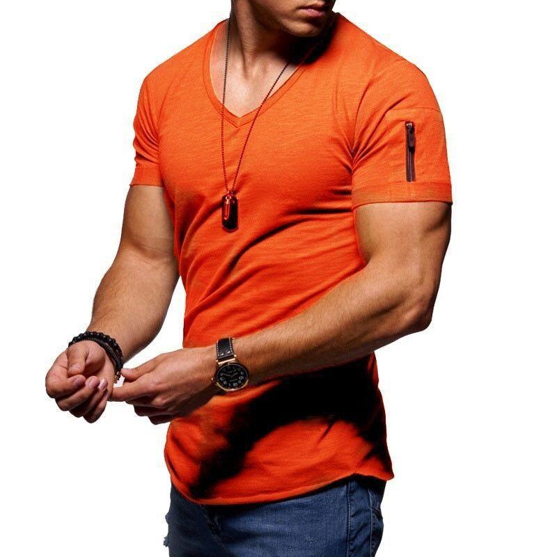 2020 New Bodybulding V collar T shirt