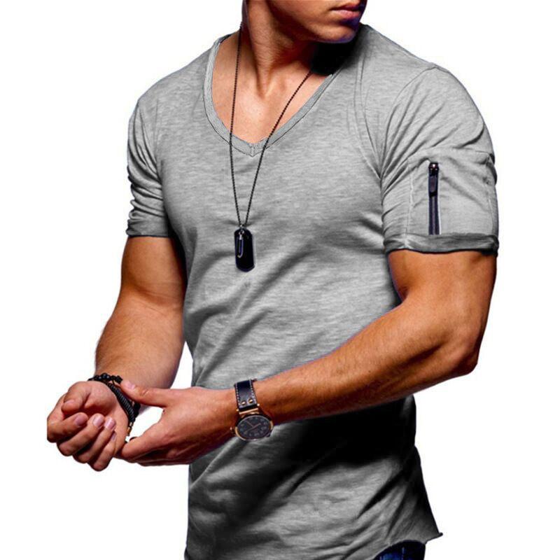 2020 New Bodybulding V collar T shirt