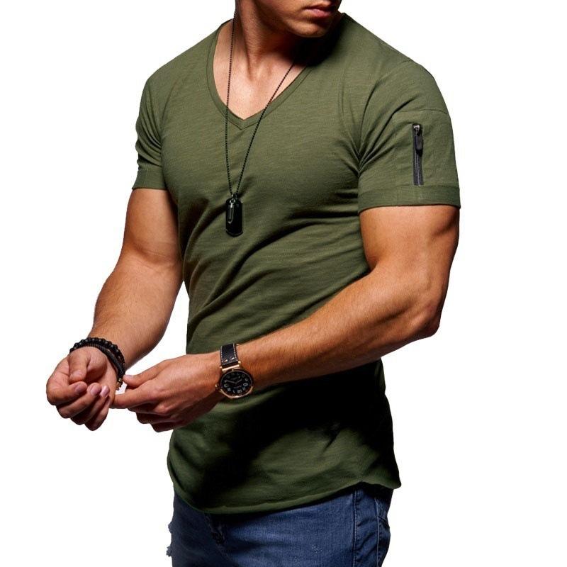 2020 New Bodybulding V collar T shirt