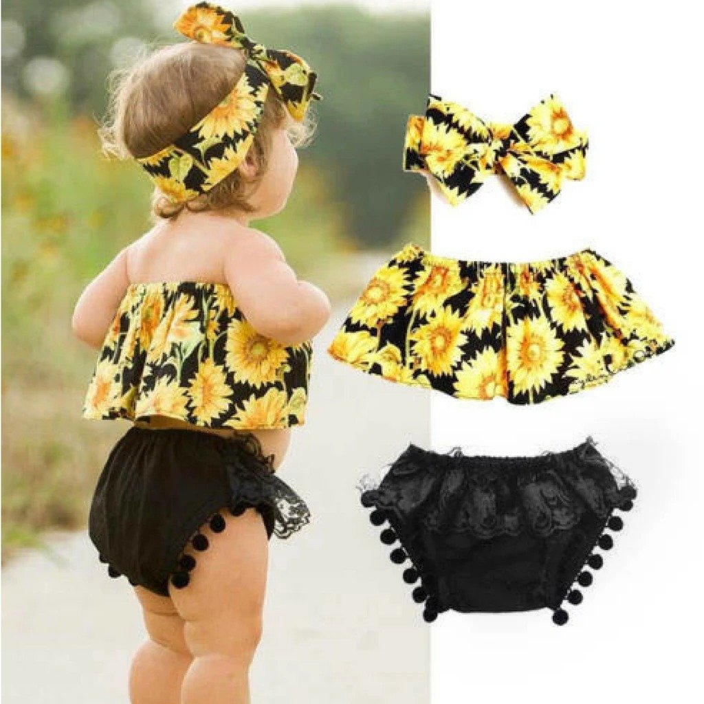 Black and Yellow Sunflower 3pcs Set