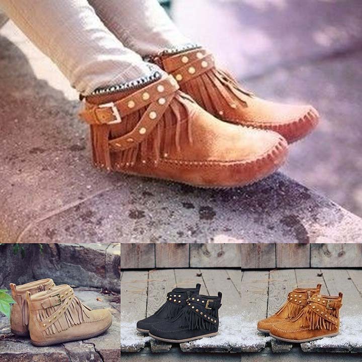 Tassels Ankle Short Boots_a