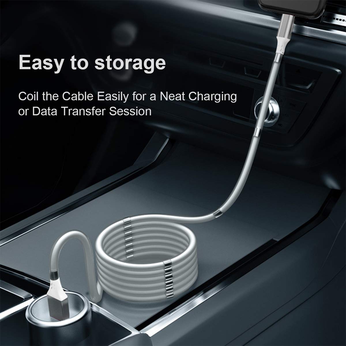 Magnetic Self Winding USB Charging Cable for All Smartphone