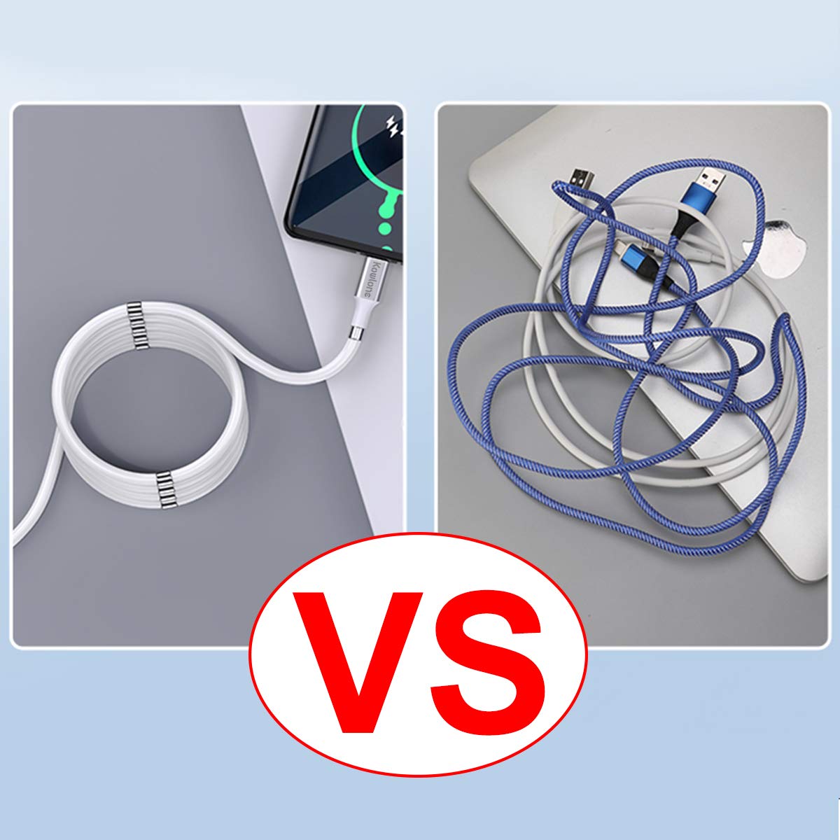 Magnetic Self Winding USB Charging Cable for All Smartphone