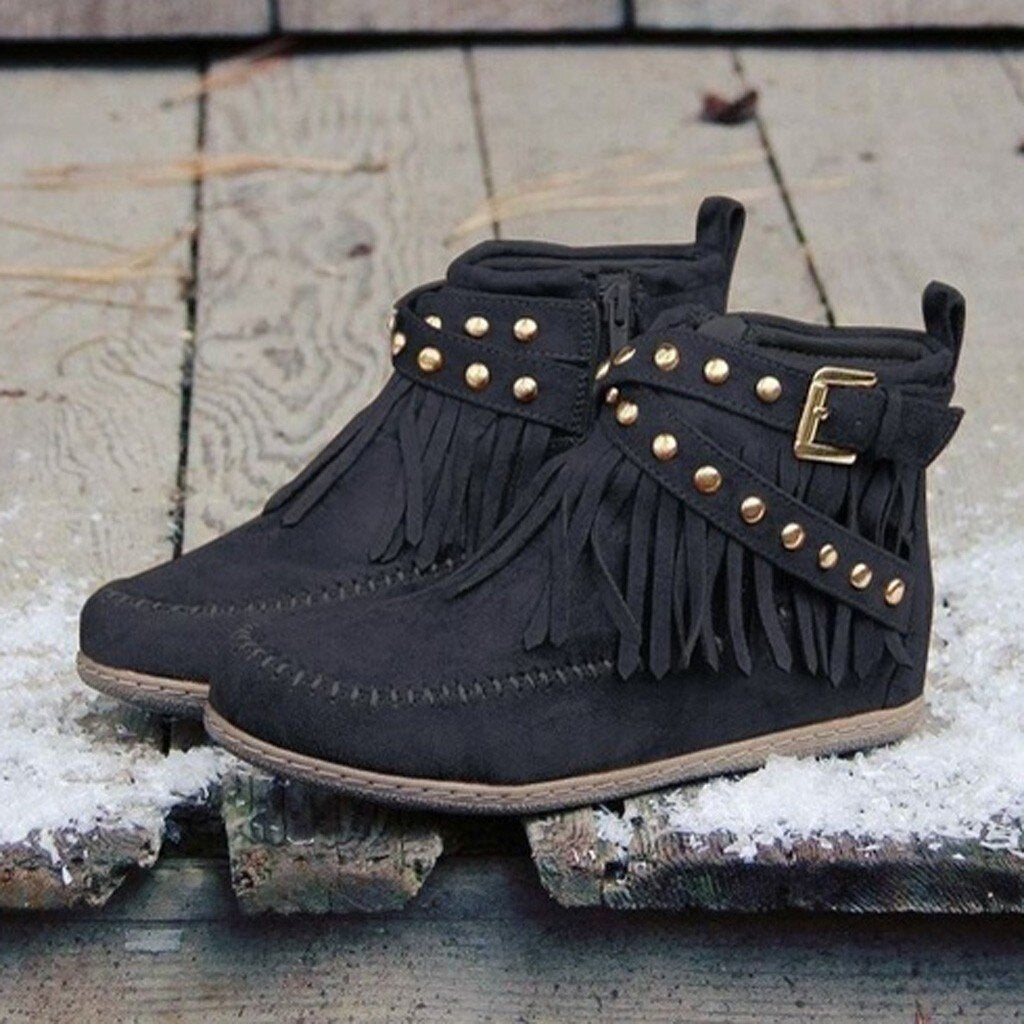 Tassels Ankle Short Boots_a
