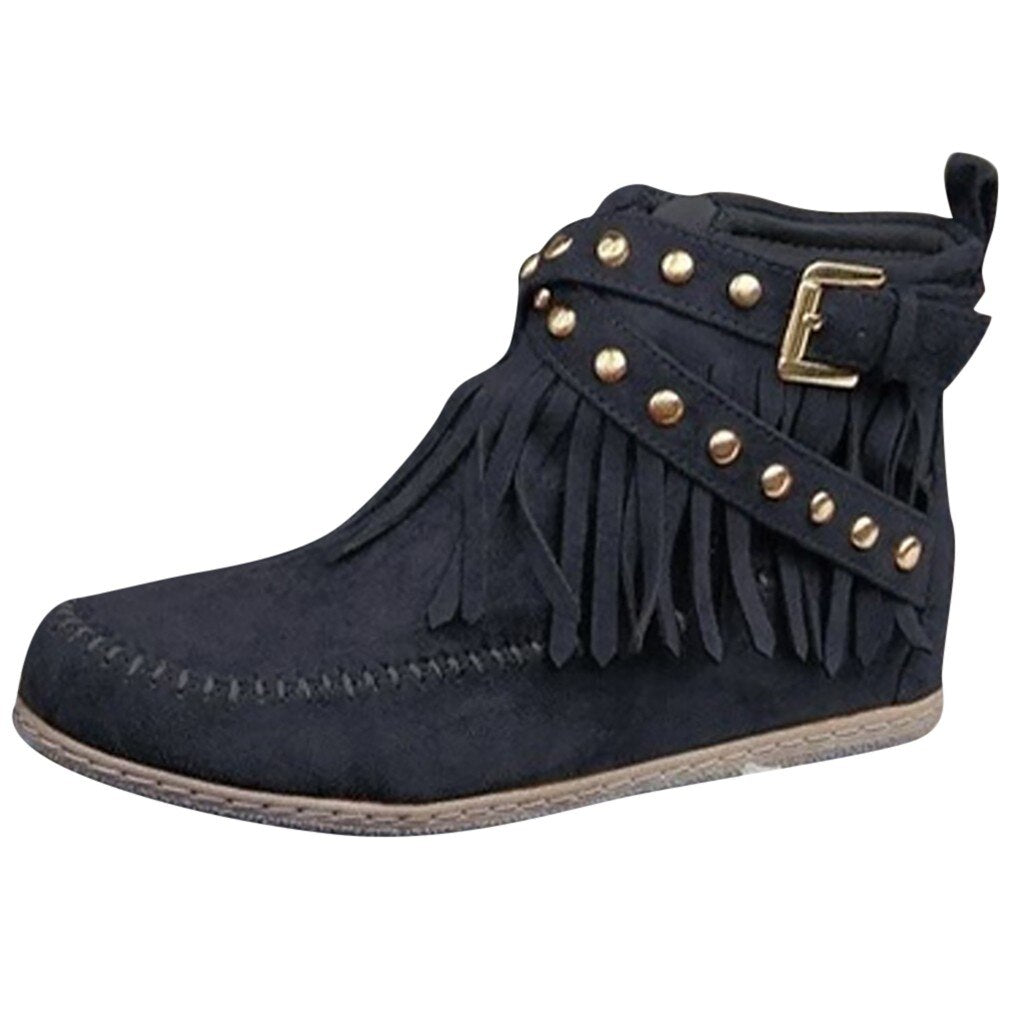 Tassels Ankle Short Boots_a
