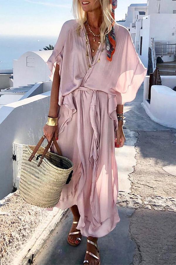 SEXY FLORAL PRINT SLIT SWING PARTY MAXI DRESS