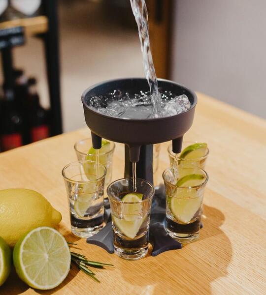 🔥Hot Seller🔥6 Shot Dispenser and Holder/Carrier Caddy Liquor Dispenser Party Gifts Drinking Games Shot Glasses Get The Party Started Faster!