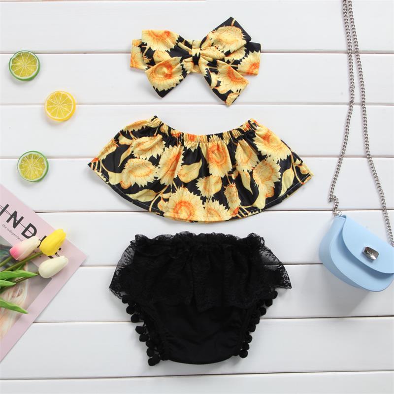 Black and Yellow Sunflower 3pcs Set