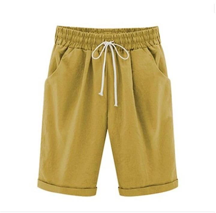 Women's Fashion Elastic Waistband Plus Size Loose Shorts
