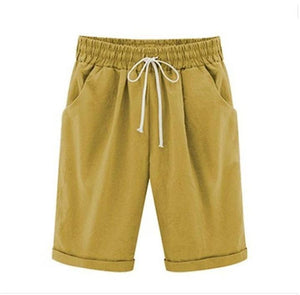 Women's Fashion Elastic Waistband Plus Size Loose Shorts